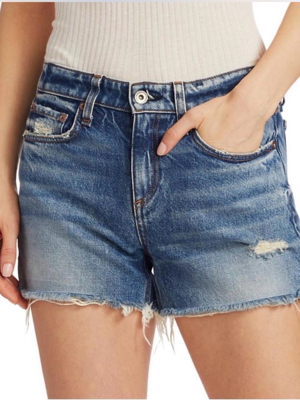 rag & bone Dre Low-Rise Denim Shorts